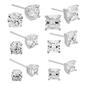 Forever New 6pr. Cubic Zirconia Round & Square Stud Earrings - image 1