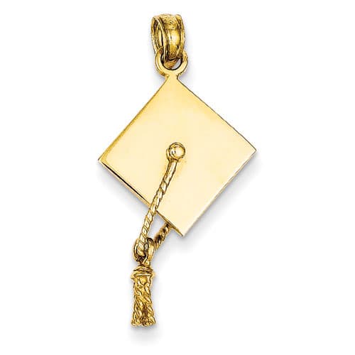 Gold Classics(tm) 14kt. Polished Graduation Cap Pendant - image 