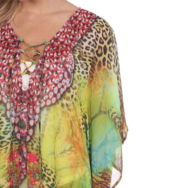 Womens White Mark Yellow Print Maternity Caftan