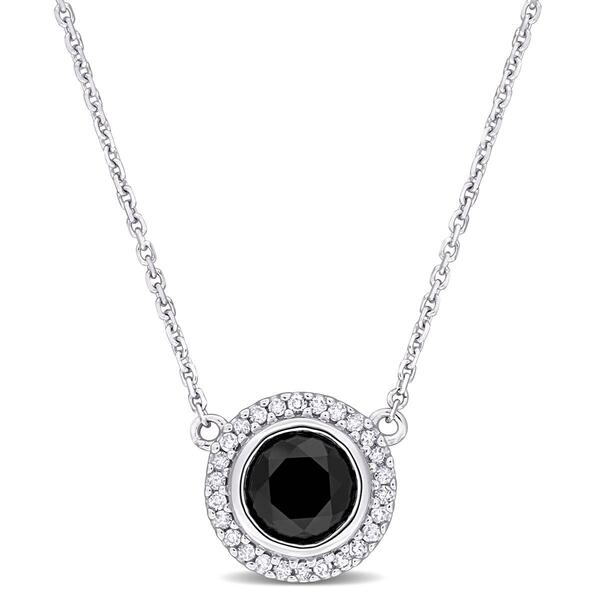 Sophia B 1 1/10ctw. Black & White Round Diamond Necklace - image 