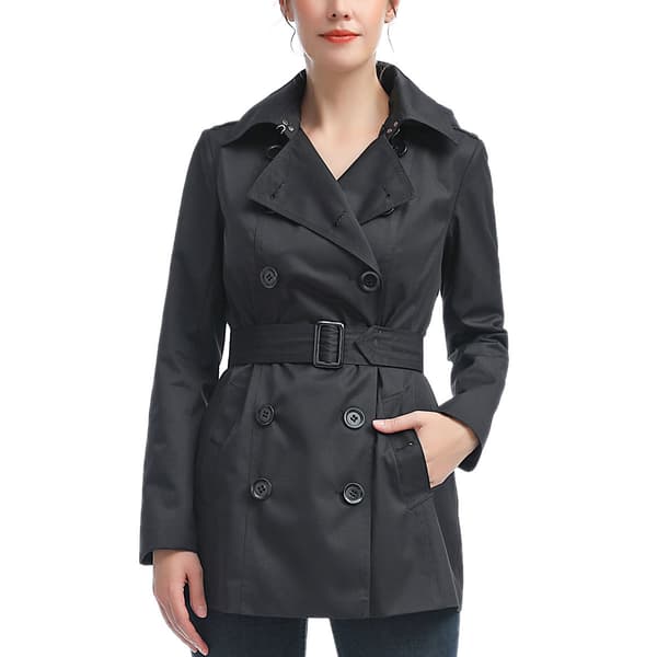 Womens BGSD Waterproof Classic Hooded Short Trench Coat - image 