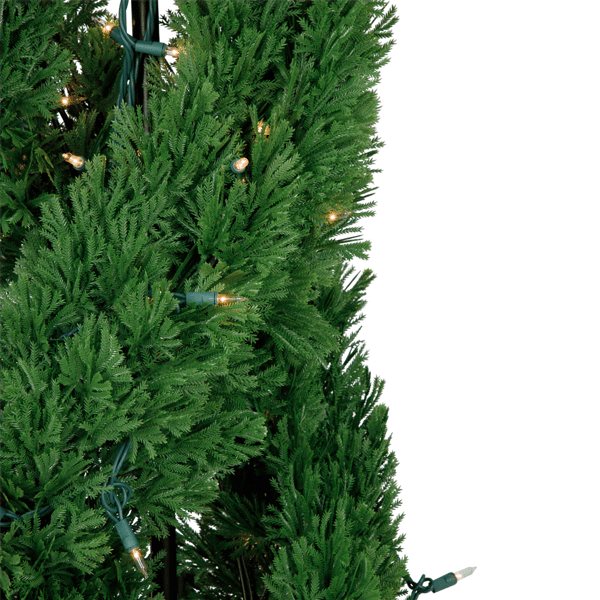 Northlight 4.5ft Real Touch™ Pre-Lit Cedar Double Spiral Tree