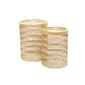 9th & Pike® Gold Metal Transitional Cylinder Drum Table-Set of 2 - image 4