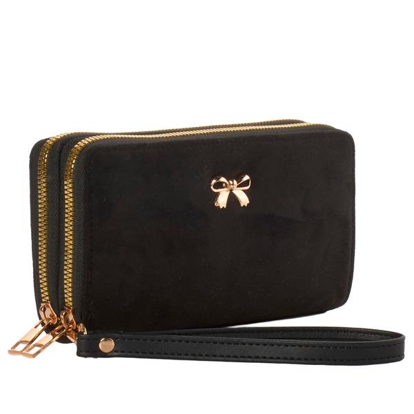 Womens Malibu Skye Ultrasuede Wallet with Bow
