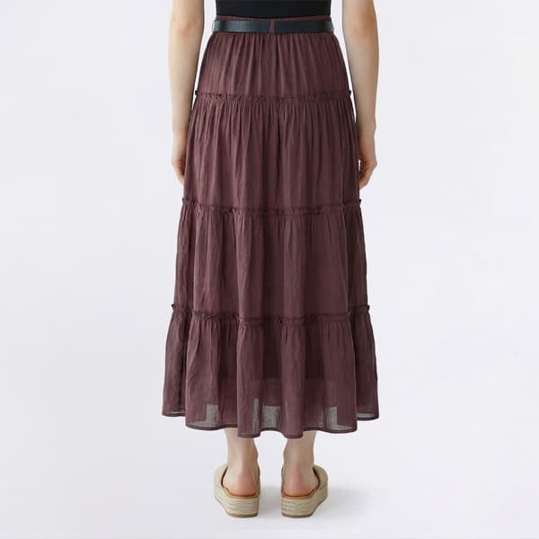 Juniors No Comment Butterfly Belt Tier Maxi Skirt