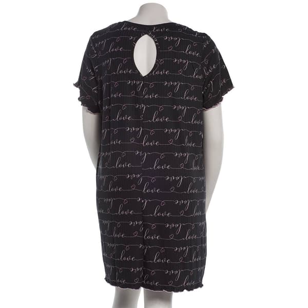 Plus Size Charmour Short Sleeve Love Script Nightshirts