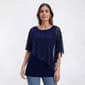 Petite MSK Metallic Solid Studded Accent Capelet Blouse - image 1