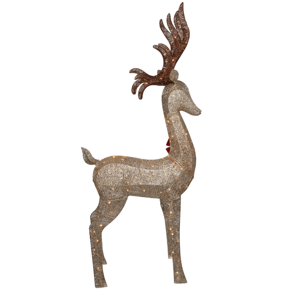 Northlight 74in. LED Champagne Deer Outdoor Christmas Decor