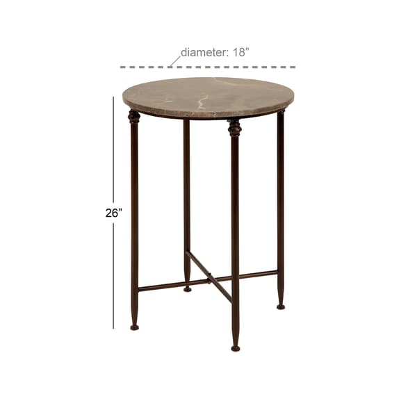 9th & Pike® Traditional Metal and Marble Accent Table