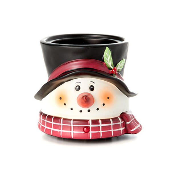 Candle Warmers Etc. 7.5in. Snowman Candle Crock Candle Warmer - image 