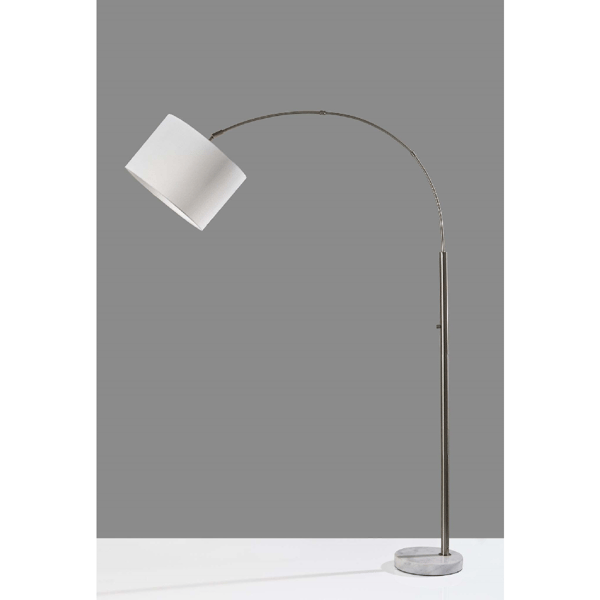 Simplee Adesso Rigley Arc Lamp with White Shade