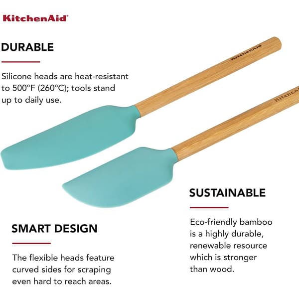 KitchenAid Bamboo 2pc. Spatula Set - Aqua