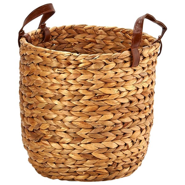 Baum Brothers Small Arrow Weave Water Hyacinth Round Basket - image 