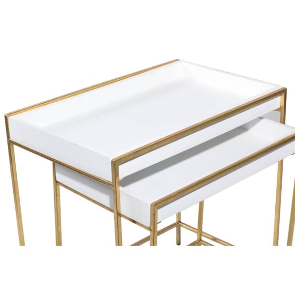 9th & Pike® Gold Metal Contemporary Console Table - Set of 2