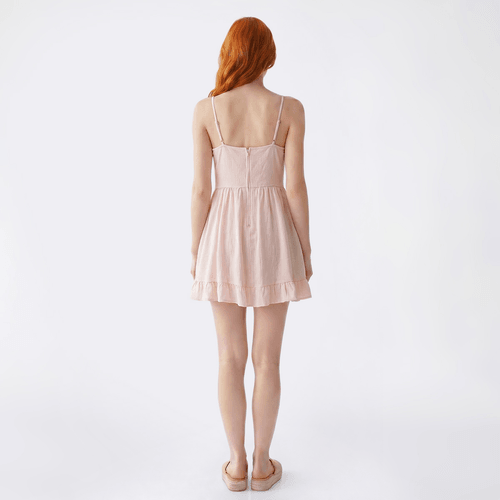Juniors Trixxi Solid Ruffle Hem Skater Slip Dress