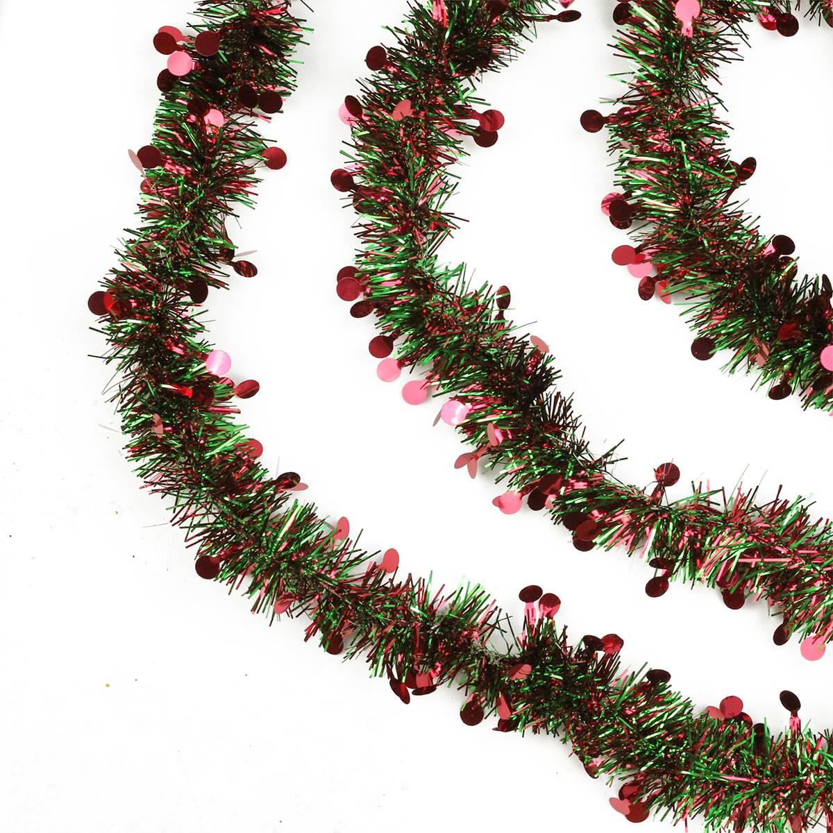 Northlight 50ft. Red And Green With Polka Dots Tinsel Garland