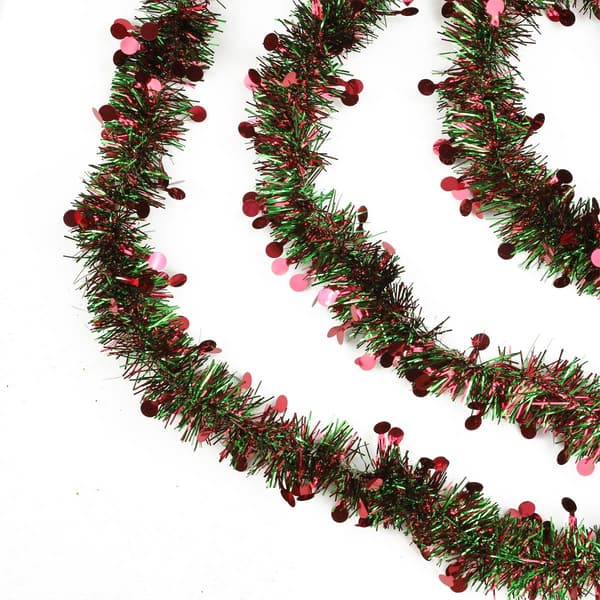 Northlight 50ft. Red And Green With Polka Dots Tinsel Garland