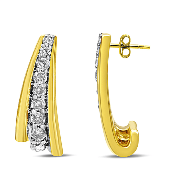 Haus of Brilliance 0.50ctw. Diamond Graduated Huggie Earrings
