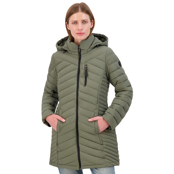 Womens Nautica 3/4 Stretch Puffer Walker w/Chest Zip - image 