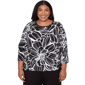 Plus Size Alfred Dunner Classics Floral Linework Side Tie Blouse - image 1