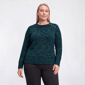 Plus Size Napa Valley Long Sleeve Solid Button Shoulder Sweater - image 4