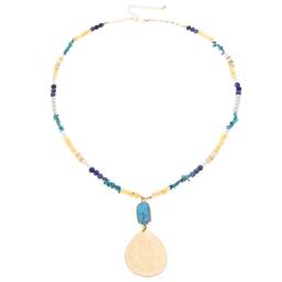 Ashley Cooper(tm) Gold-Tone Turquoise Beaded Teardrop Pendant