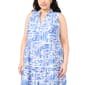 Plus Size MSK Sleeveless Abstract Split Neck Tier Midi Dress - image 4