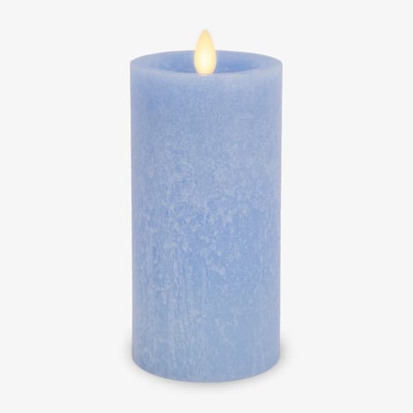 Luminara 3x6.5 Sea Glass Fameless LED Pillar Candle