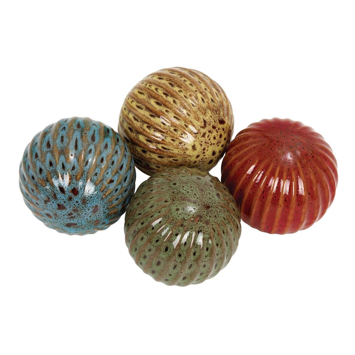 9th & Pike® Multi-Colored Ceramic Decorative Balls - Set...