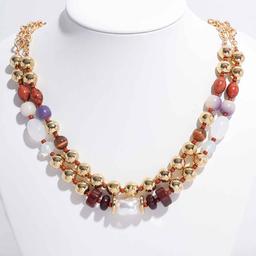 Ashley Cooper(tm) Gold-Tone Multi Color Beaded 2 Row Necklace