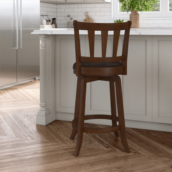HH2 Home Presque Isle Cherry Wood Counter Height Swivel Stool