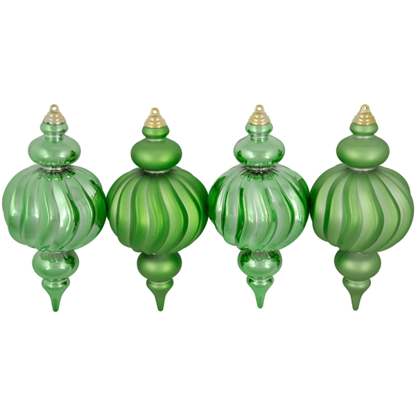 Northlight 4ct. Green 2-Finish Shatterproof Christmas Ornaments