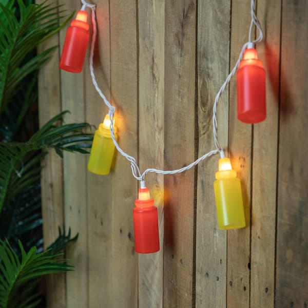 Northlight Seasonal 6ft. Ketchup &amp; Mustard Bottle Patio Light Set