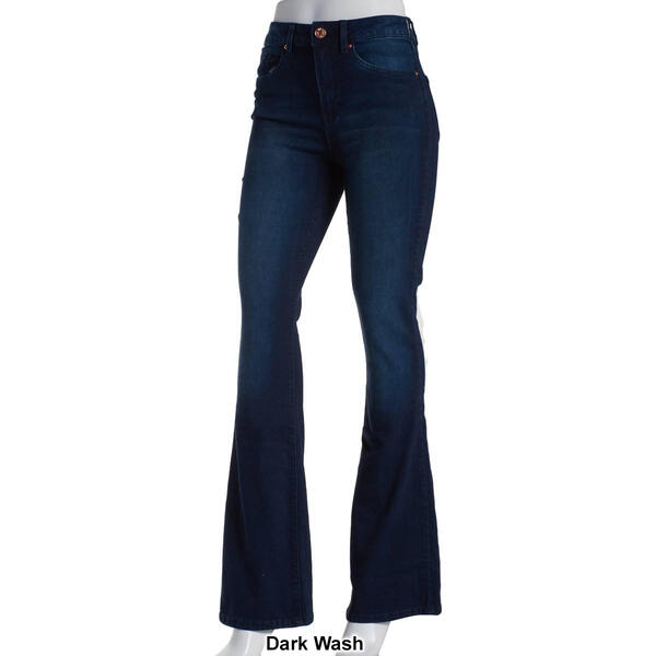 Juniors YMI® Basic 5 Pocket One Button Flare Jeans