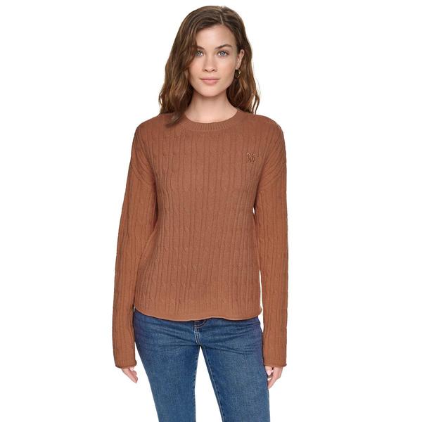 Womens DKNY Long Sleeve Roll Hem Cable Knit Sweater - image 