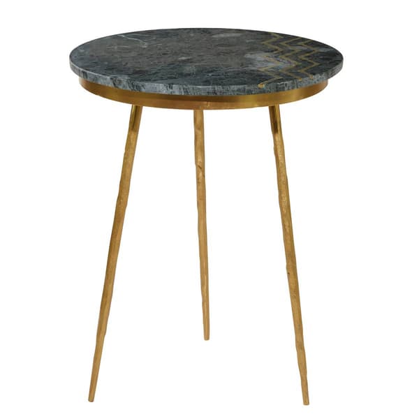 9th & Pike(R) Gold Contemporary Stoneware Accent Table