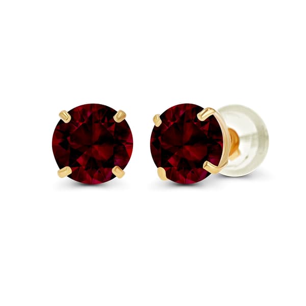 Gemstone Classics(tm) 14kt. Yellow Gold Garnet Stud Earrings - image 