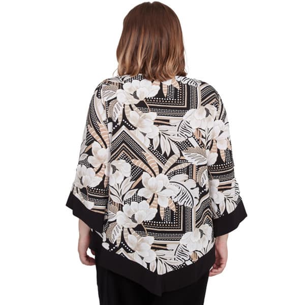 Plus Size Alfred Dunner Geometric Floral Knit Blouse