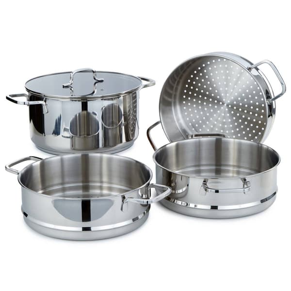 BergHOFF Helix 5pc. Stainless Steel Steamer Set w/ Glass Lids