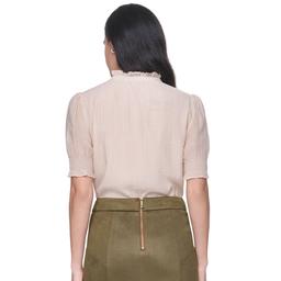 Womens Tommy Hilfiger Short Smock Sleeve Shimmer Blouse