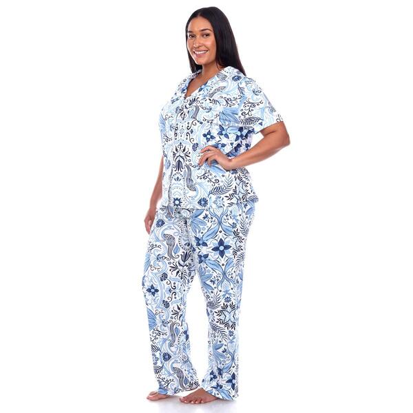Plus Size White Mark 2pc. Tropical Pajama Set