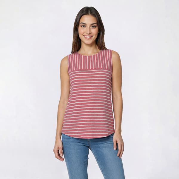 Womens Hasting & Smith Textured Stripe Tank Top - image 