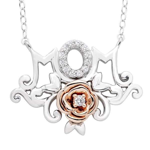 Enchanted by Disney Sterling Silver & Rose Gold Mom Pendant - image 