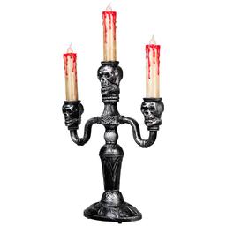 Northlight Seasonal 13.75in. Silver Skull Halloween Candelabra