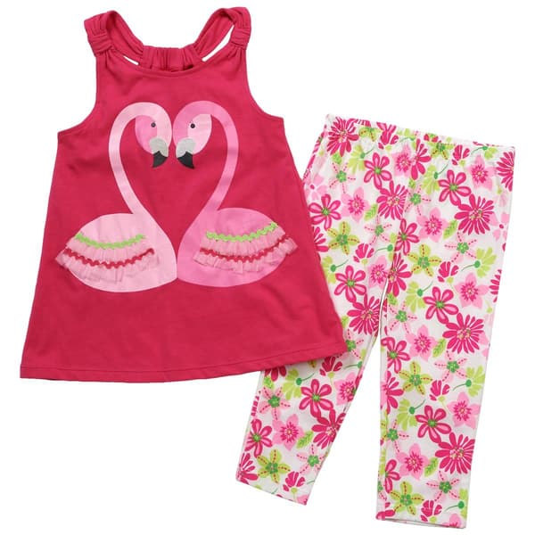 Baby Girl &#40;12-24M&#41; Kids Headquarters Flamingo Tunic & Legging Set - image 