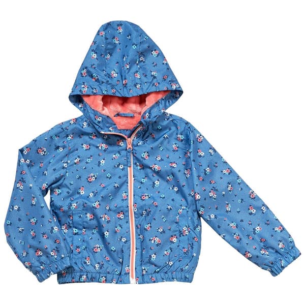 Girls (4-6x) Pink Platinum Heart & Star Windbreaker - image 