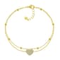 Barefootsies Gold Cubic Zirconia Heart Station Chain Anklet - image 1