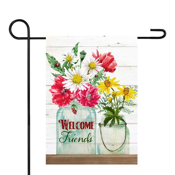 Northlight Seasonal Welcome Friends Spring Bouquet Garden Flag - image 