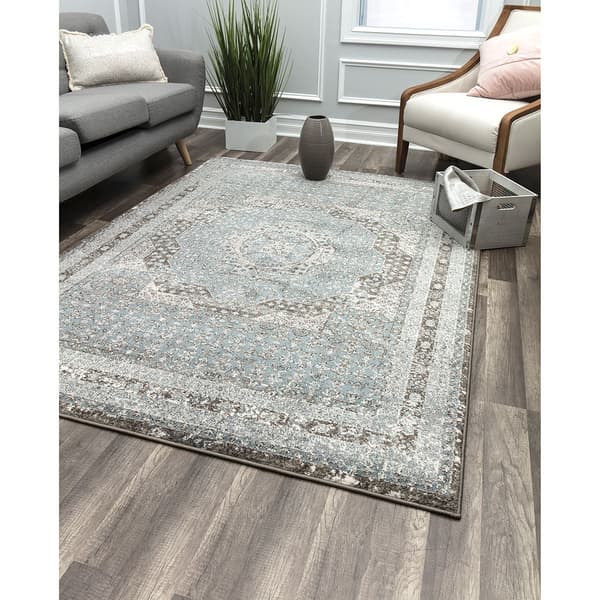 Rugs America&#40;tm&#41; Everett Blue Chill Rectangle Area Rug