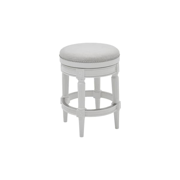 New Ridge Home Goods Chapman 25in. Swivel Barstool - White - image 